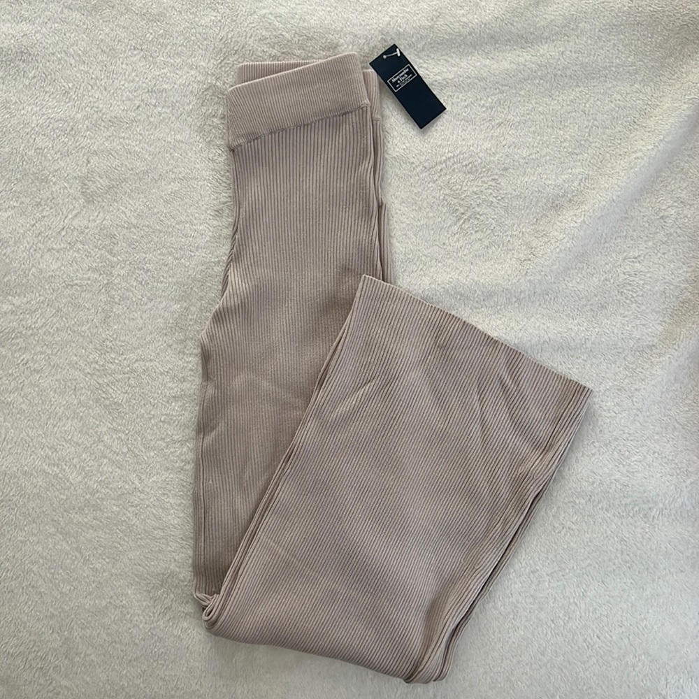 ribbed wide leg sweater pants | A&F